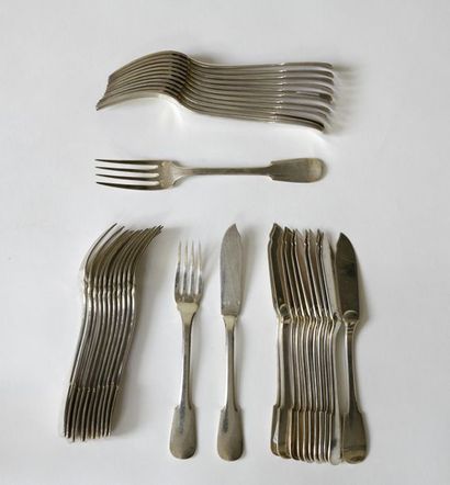CARDEILHAC. Single flat model silverware...