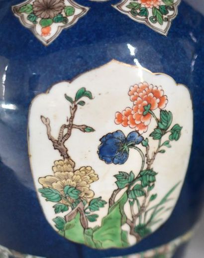 China, 19th century. Pair of covered vases...