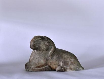China, 20th century. 
Hard stone ram.
H:...