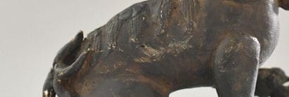 China, 19th century. 
Pair of bronze Fo dogs....