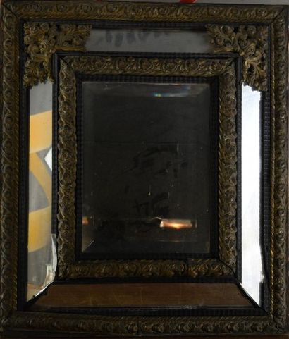 *Louis XIV style mirror, spandrels and brass...