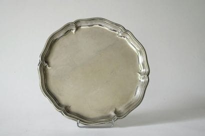 Germany or Switzerland. Round tray in silver,...
