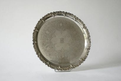 GEBRUDER DEYHLE. Silver-plated metal tray...