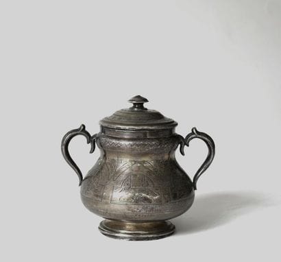 Russia, 1875. Sugar bowl covered in silver...