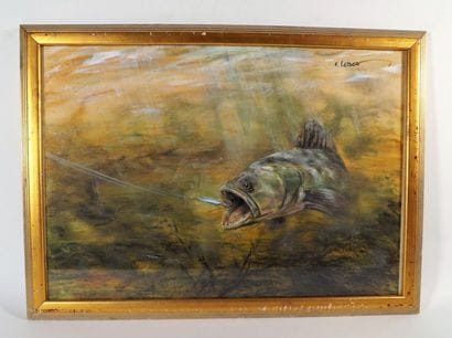 Pastel original encadré signé F. Leber (61...