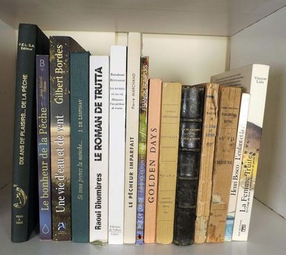 Lot de 15 volumes (récits de pêche). LALU....