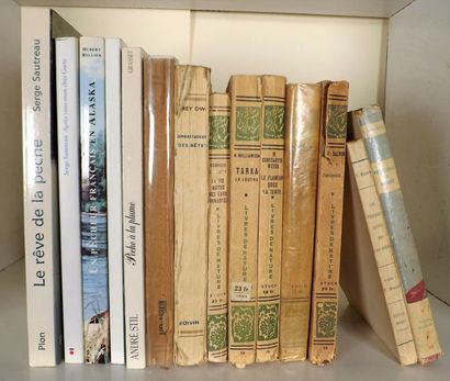 Lot de 14 volumes (récits de pêche et nature)....