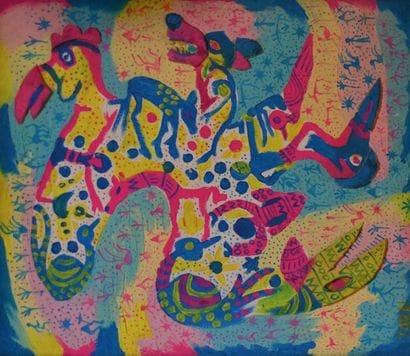 Mohamed TABAL (né en 1959). Composition hommes...