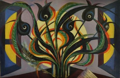 Frédérique GIUSTI (Née en 1925). Tulipes...