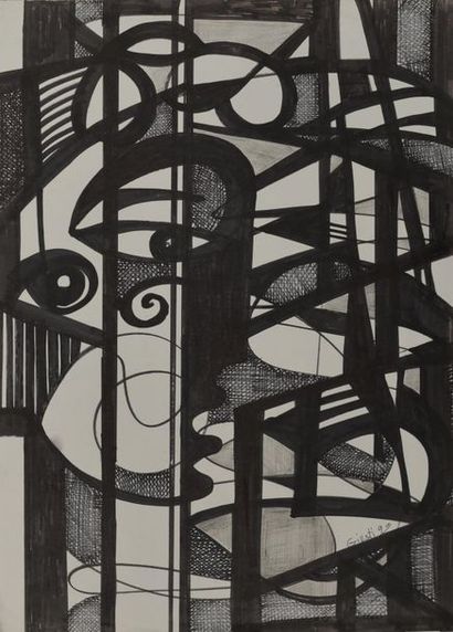 Frédérique GIUSTI (Née en 1925). Ensemble...