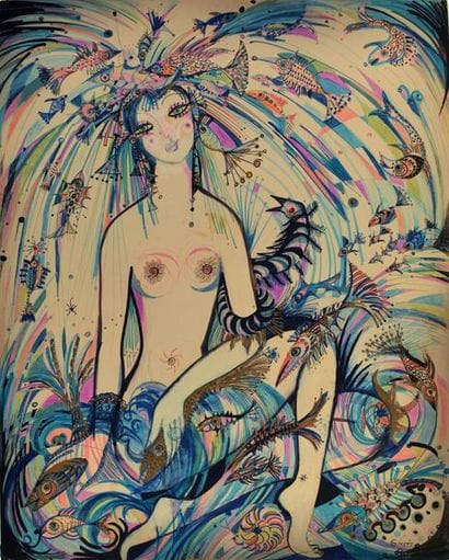 Frédérique GIUSTI (Née en 1925). Naïade en...