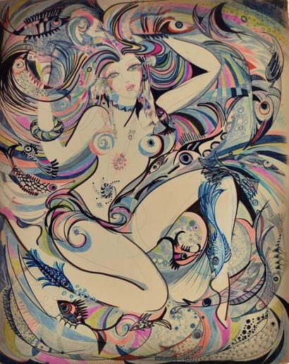 Frédérique GIUSTI (Née en 1925). Naïade en...