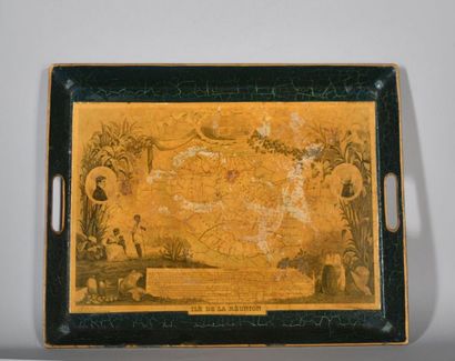 Suite of four rectangular trays in green...