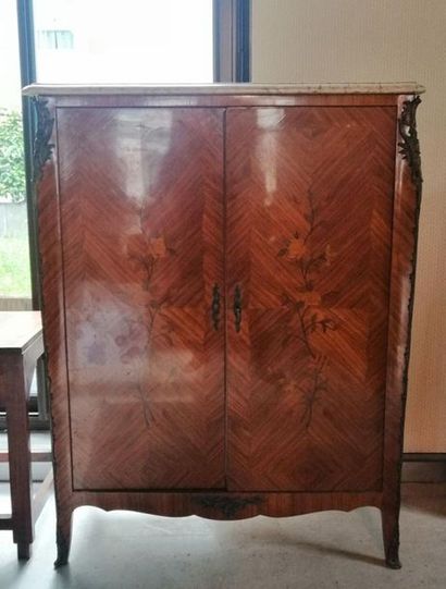 Sideboard with rosewood veneer and marquetry...