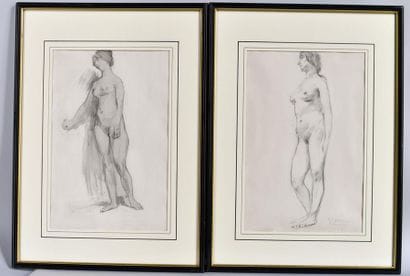 20th century school. Two studies of standing...