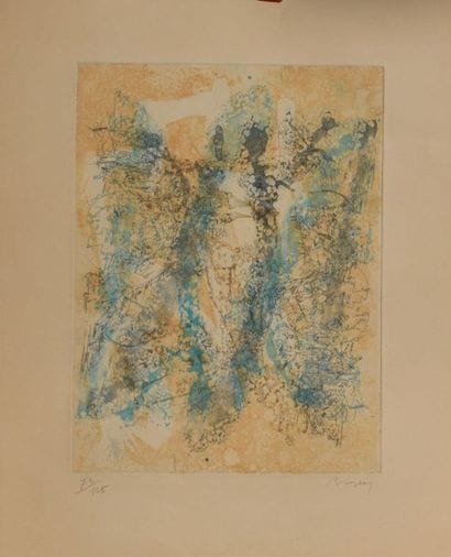Camille BRYEN (1907-1977). Composition. Coloured...