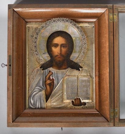 Icon, oil on panel, representing Christ the...
