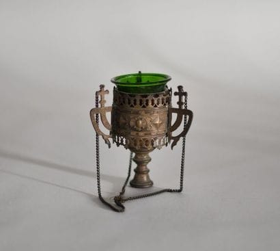 Openwork brass censer decorated with geometrically...