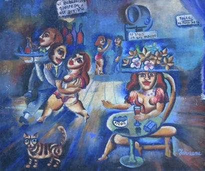 FAVRENE (né en 1934). Le beaujolais nouveau,...