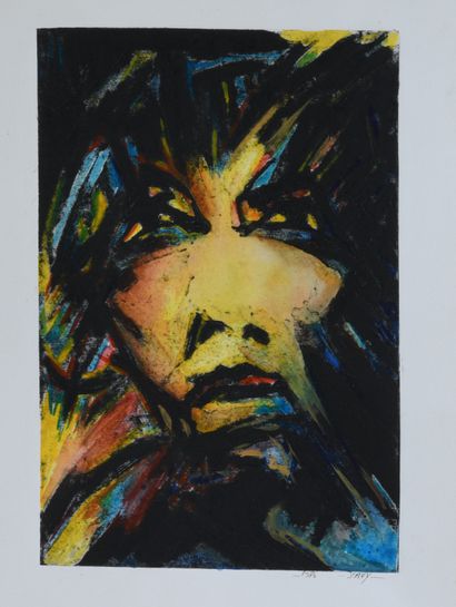 Brigitte SAVY (1955-2015). Autoportrait....