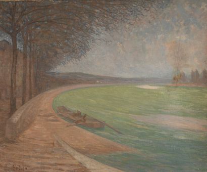Adrien GODIEN (1873-1949). Quai de Saône....