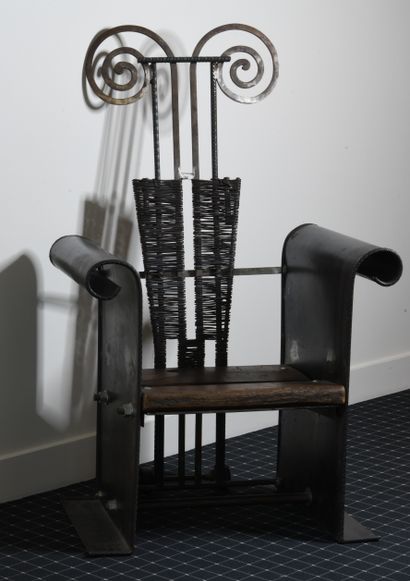 Jean-Luc SIBAND (20th)

Wrought iron armchair,...