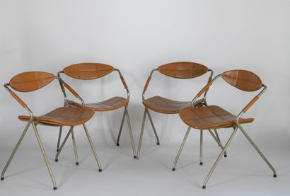 Gilbert STEINER

Suite of four chairs model...
