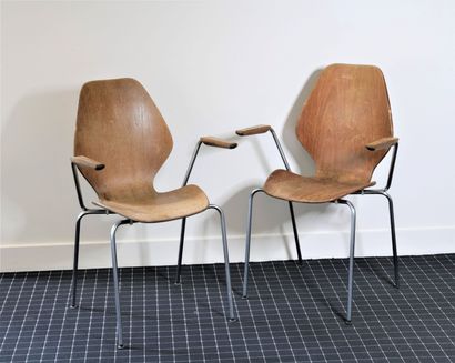WESTNOFA editor. 

Pair of bentwood and veneered...