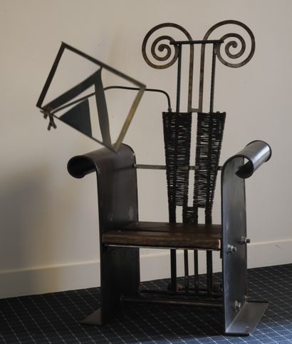 Jean-Luc SIBAND (20th)

Wrought iron armchair,...