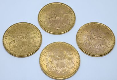 USA.Quatre pièces 20 dollars or. 1884, 1894...