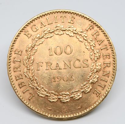FRANCE. Une pièce 100 Francs or. 1906