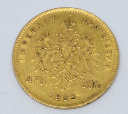 
AUTRICHE. Pièce de 10fr ou 4 florins or....