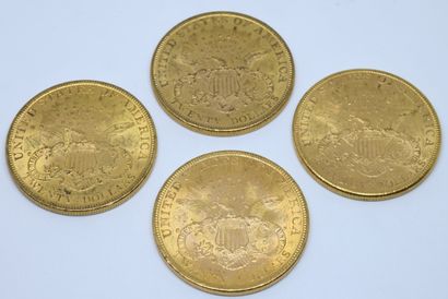 USA.Quatre pièces 20 dollars or. 1894 (x2)1899...