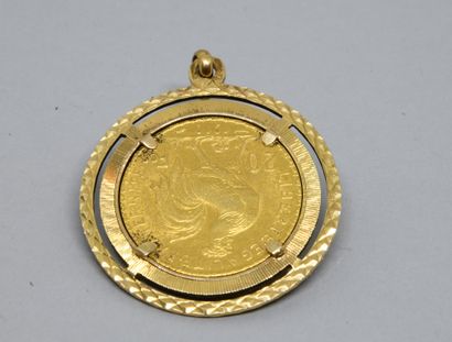 Yellow gold 750‰ pendant, set with a 20FF...