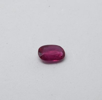 Raspberry ruby on paper, oval faceted, 1.07...