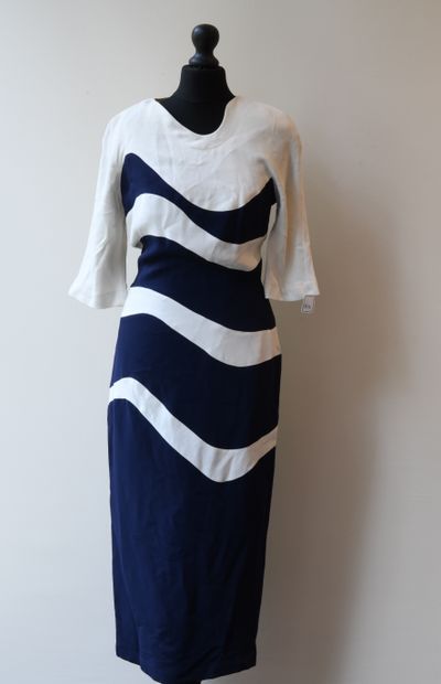 Thierry MUGLER. Midnight dress with transverse...