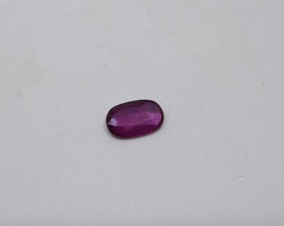 Raspberry ruby on paper, oval faceted, 1.09...