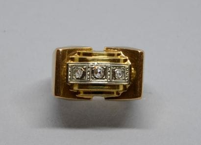 Bridge ring, from the 1920s-1930s, set with...