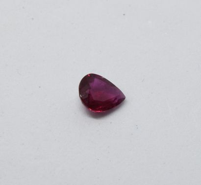 Raspberry ruby treated on paper, faceted...