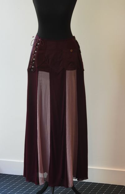 Jean Paul GAULTIER, Woman. Long skirt, burgundy,...