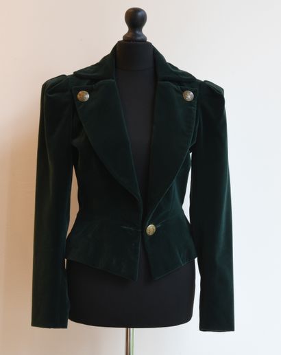 HERMES, Paris. Spencer jacket in bottle-green...
