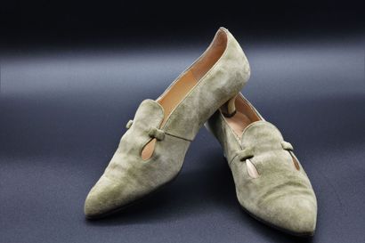Charles JOURDAN. Pair of celadon openwork...