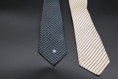 HERMES. Silk tie. Two other Pierre CARDIN...