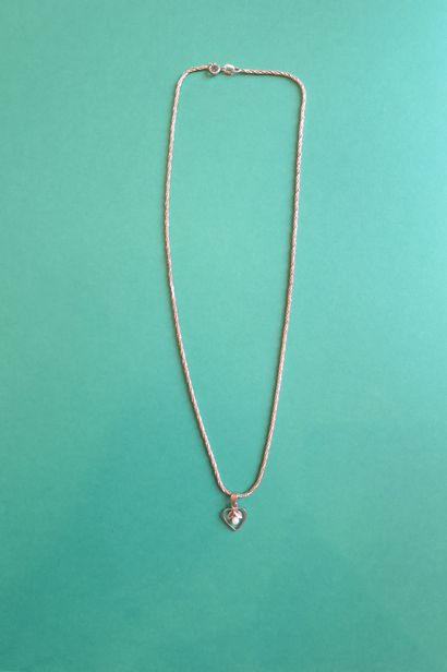 Petit collier et pendentif cœur en argen...