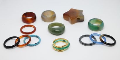 Bague en or jaune 750 millièmes avec anneaux...