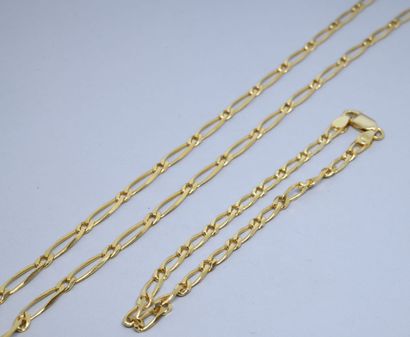 Necklace and bracelet in yellow gold 750‰,...