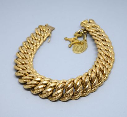 Yellow gold 750‰ hammered mesh gourmette...