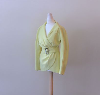 Thierry MUGLER. Structured and belted long...