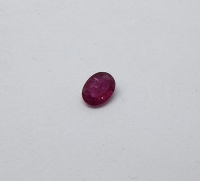 Raspberry ruby on paper, oval faceted, 0.97...