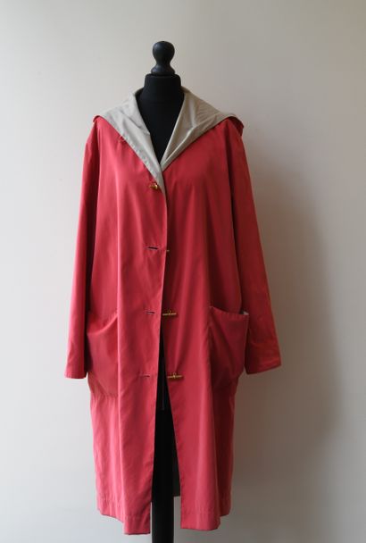 HERMES, Paris. Peach skin trench coat with...